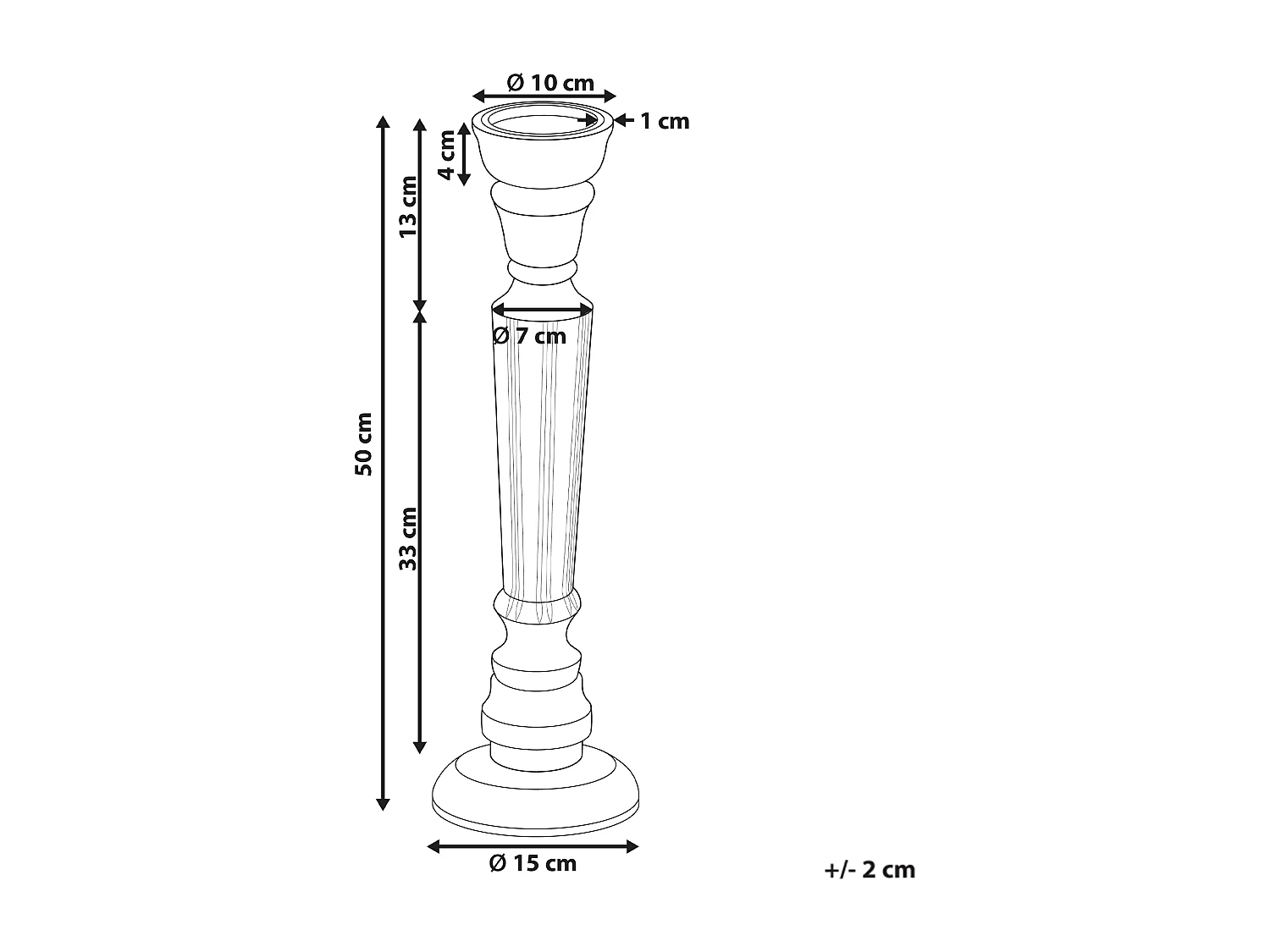 Bougeoir MALLAWI Bois de manguier 50 cm Marron clair
