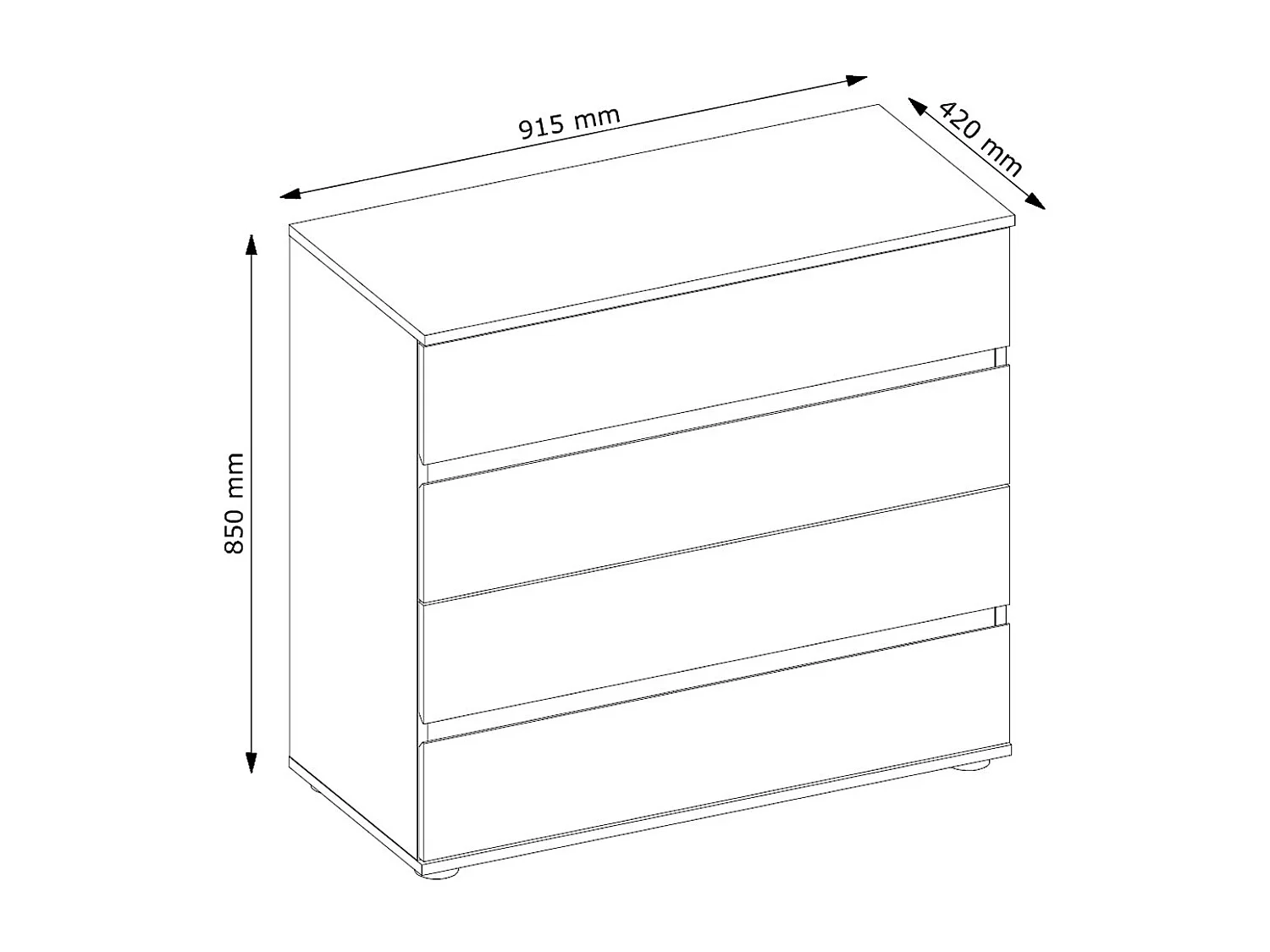 KOMMODE Fino graphit 91,5 / 42 / 85cm