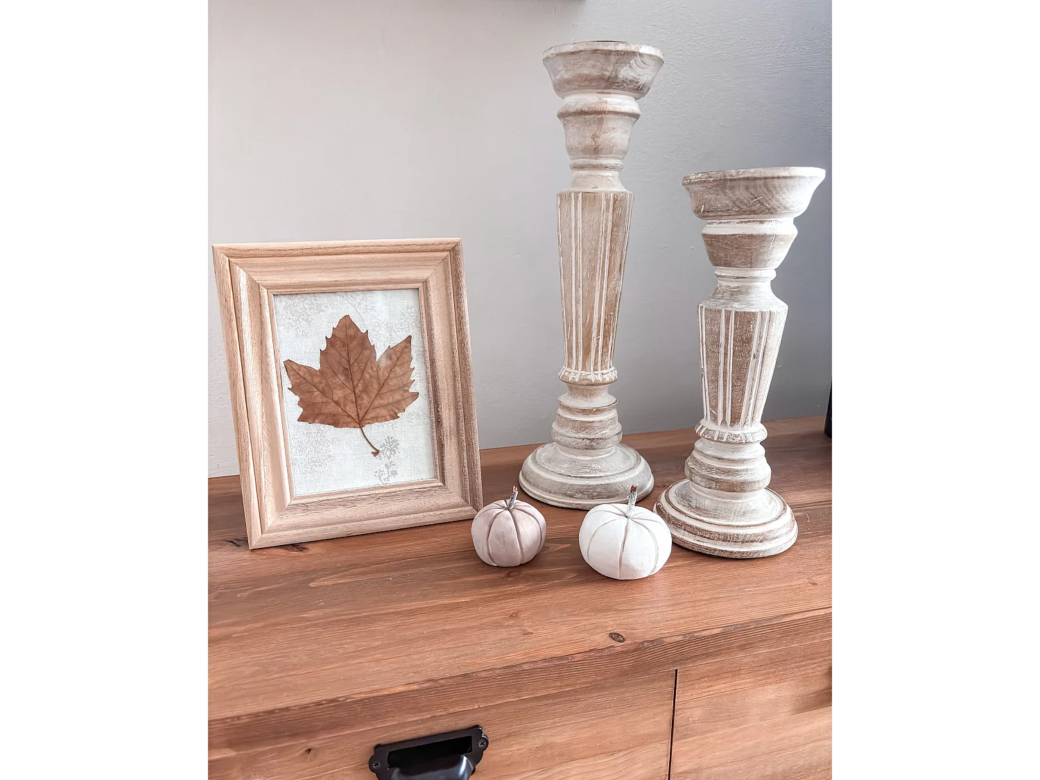 Lot de 2 bougeoirs DARWA 30/40 cm Bois de manguier Marron clair