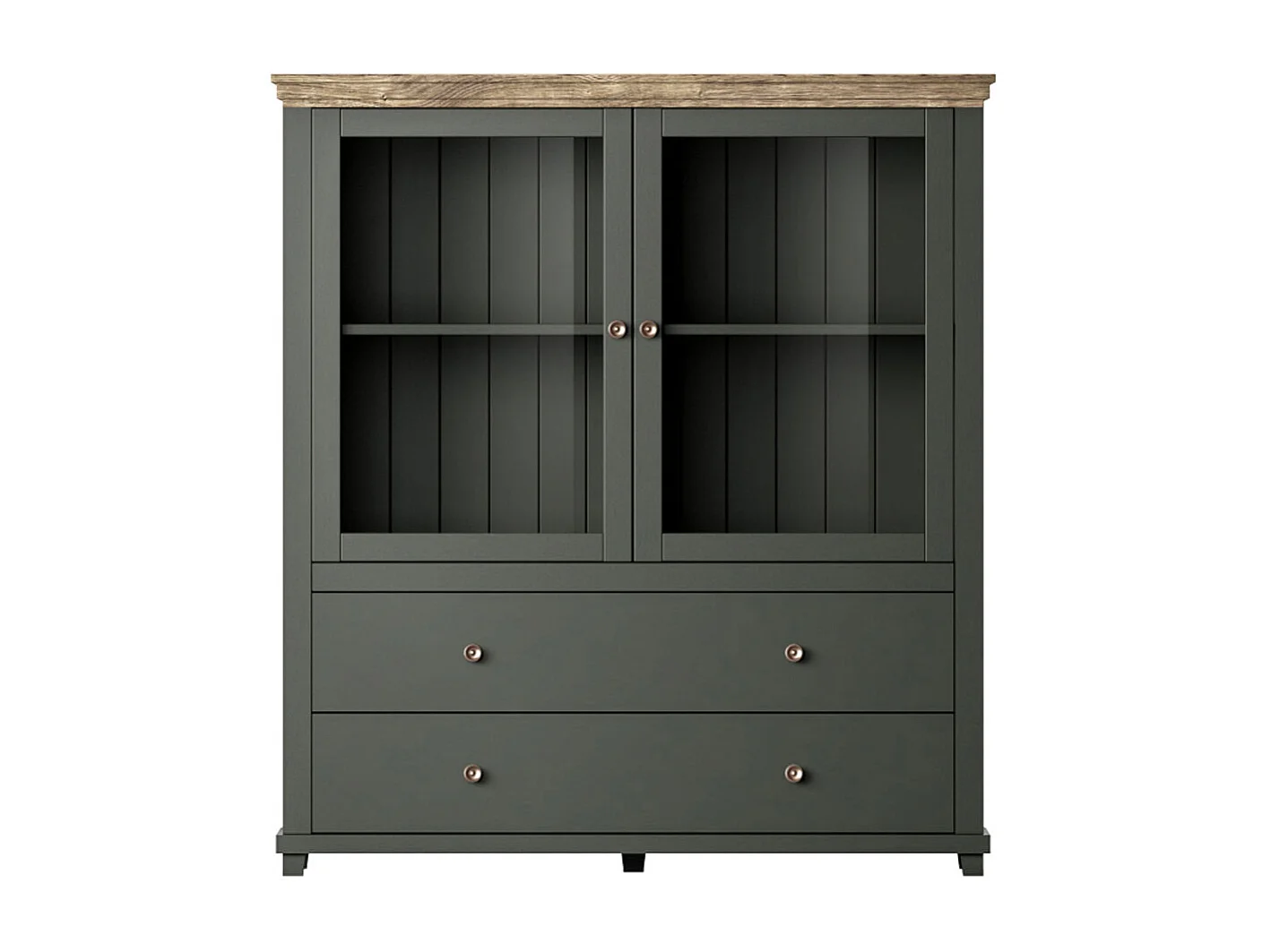 HIGHBOARD Elda Grün / Eiche Lefkas 126 / 42 / 138 cm