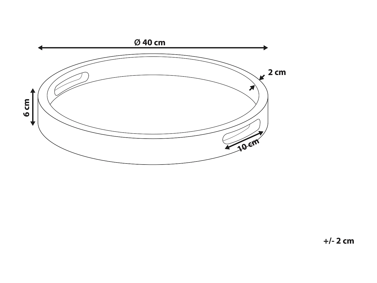 Plateau de service DAMANHUR Bois de manguier Marron clair