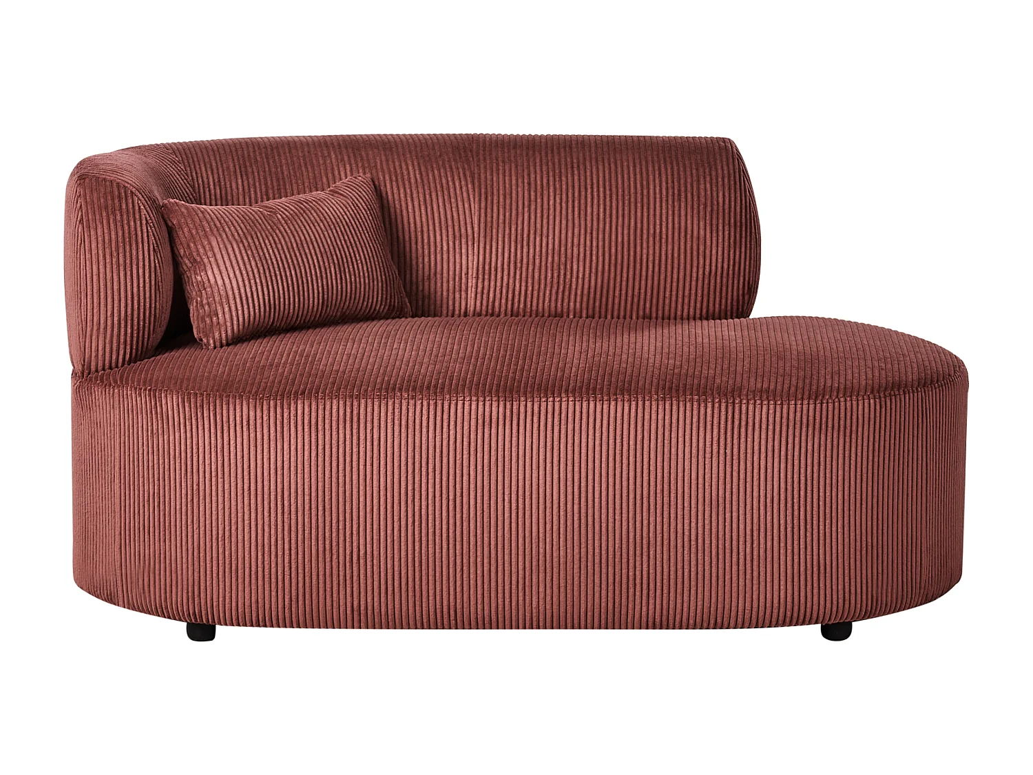 Chaise longue côté droite VANVEY Velours côtelé Rouge