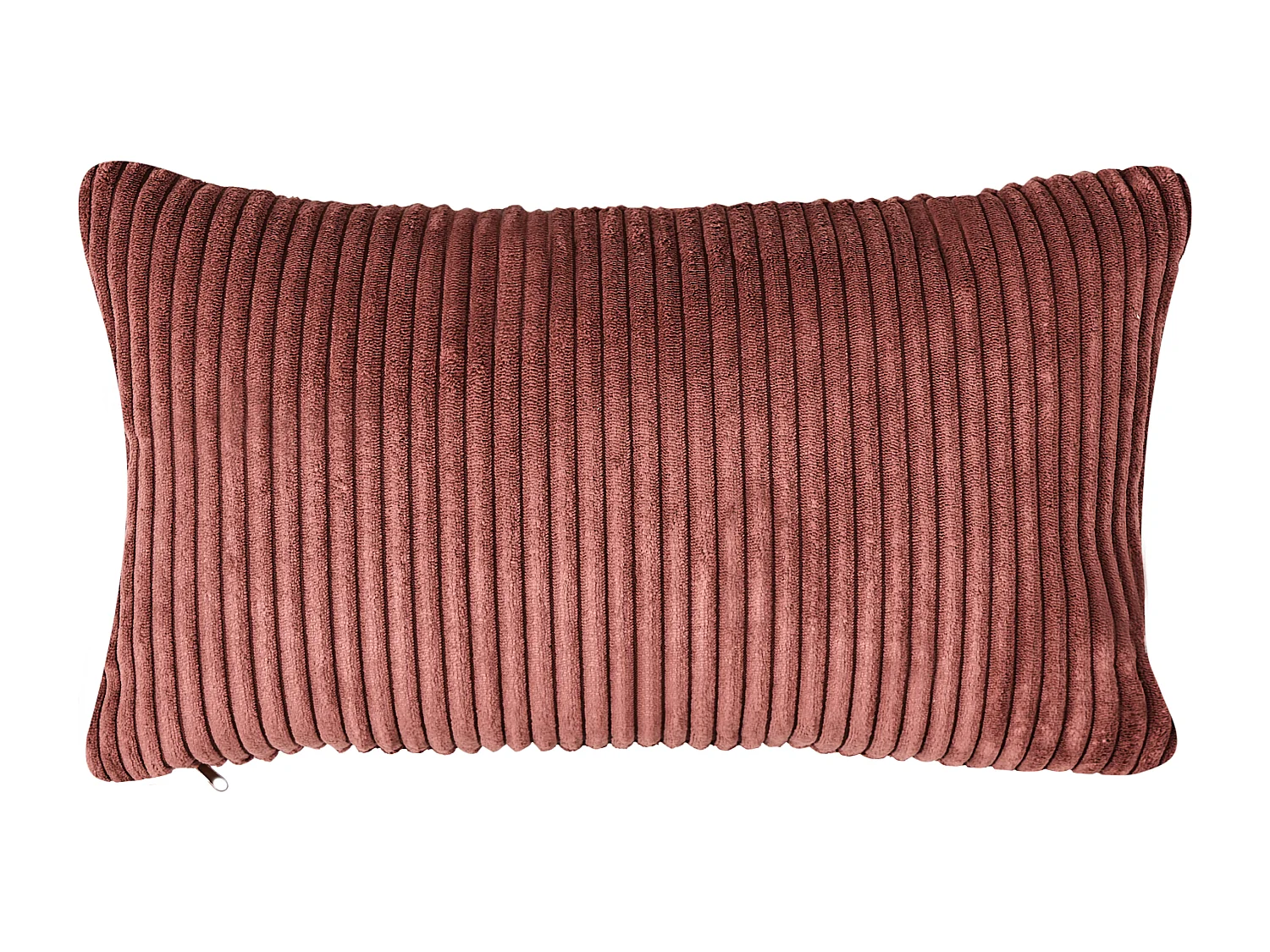 Chaise longue côté droite VANVEY Velours côtelé Rouge