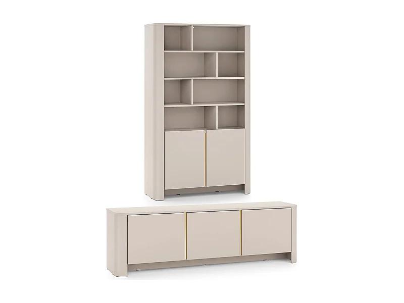 WOHNZIMMER-SET Bari Kaschmir / Gold (2er-Set)