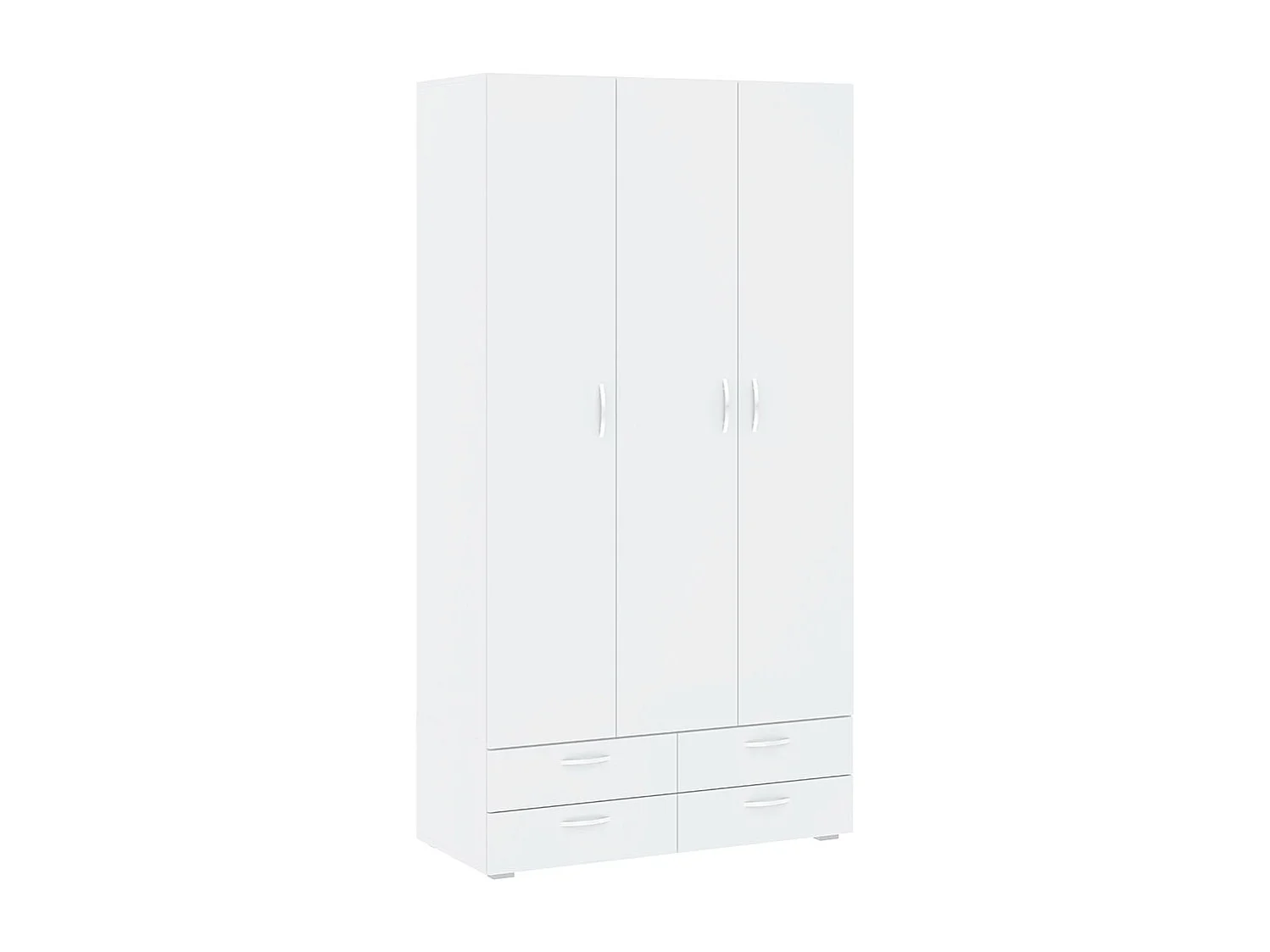 KLEIDERSCHRANK Basic Weiß 110,7 / 52 / 214 cm