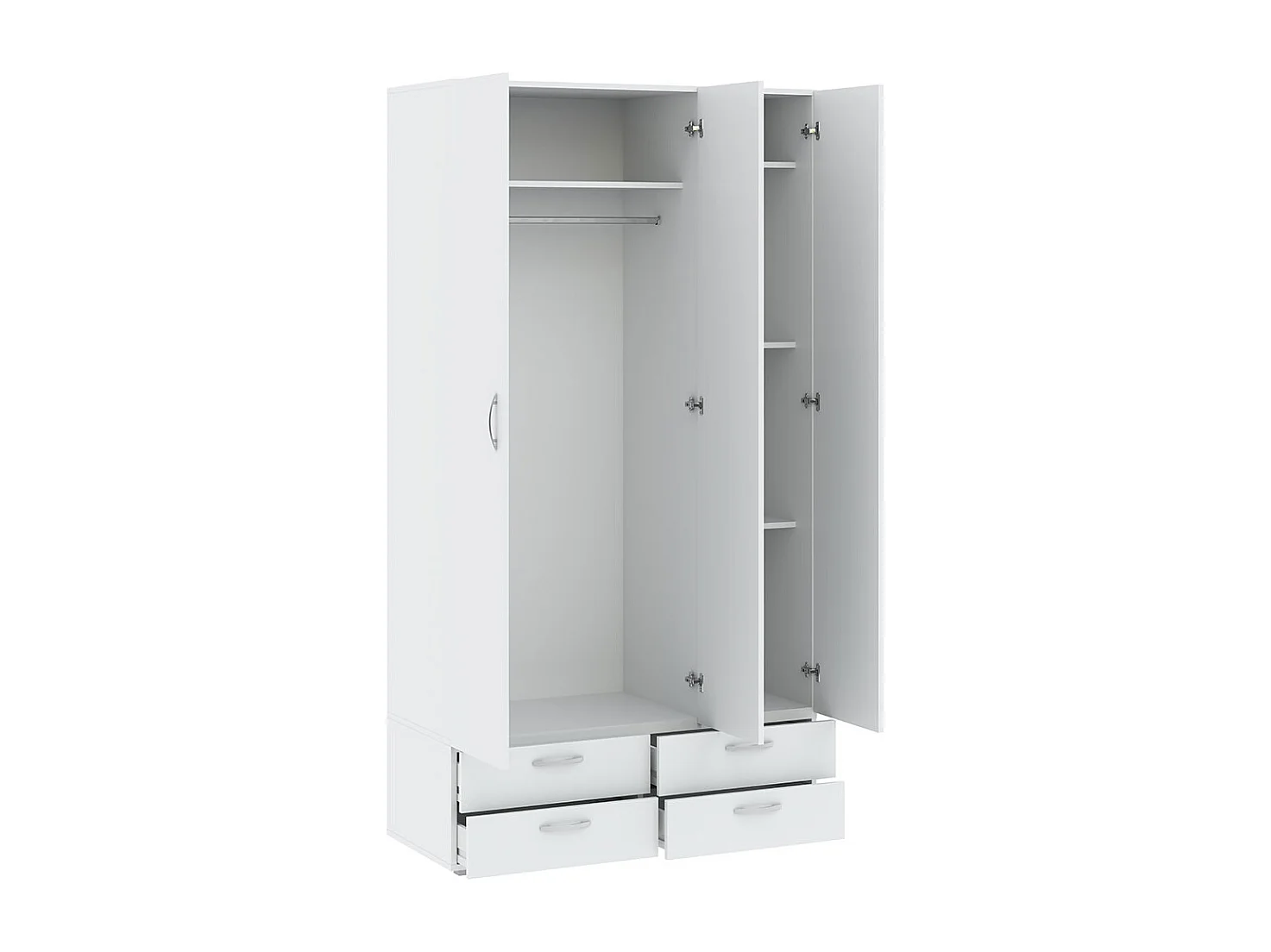 KLEIDERSCHRANK Basic Weiß 110,7 / 52 / 214 cm