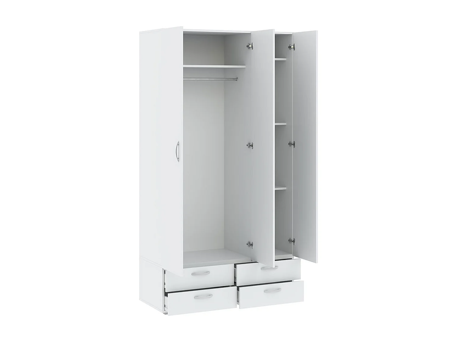 KLEIDERSCHRANK Basic Weiß 110,7 / 52 / 214 cm