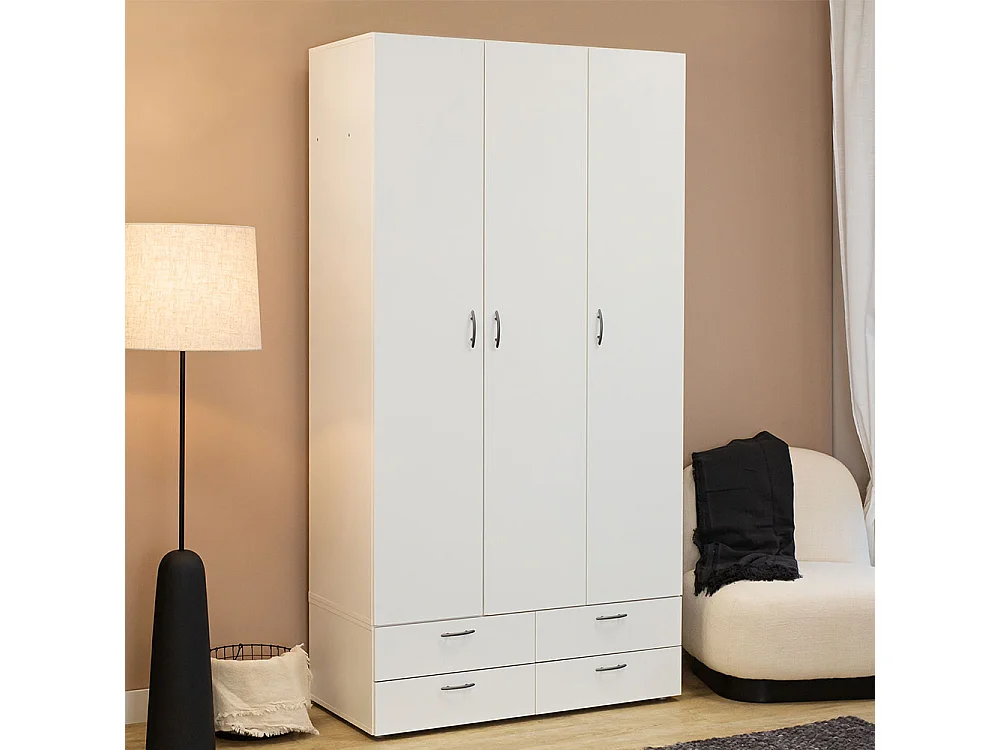 KLEIDERSCHRANK Basic Weiß 110,7 / 52 / 214 cm