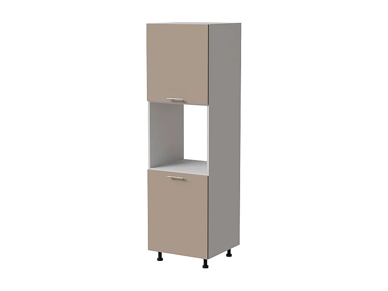 BACKOFENUMBAUSCHRANK Brerra D14/RU/2D RAL 1019 graubeige Matt / Weiß Matt 60 / 59 / 207cm