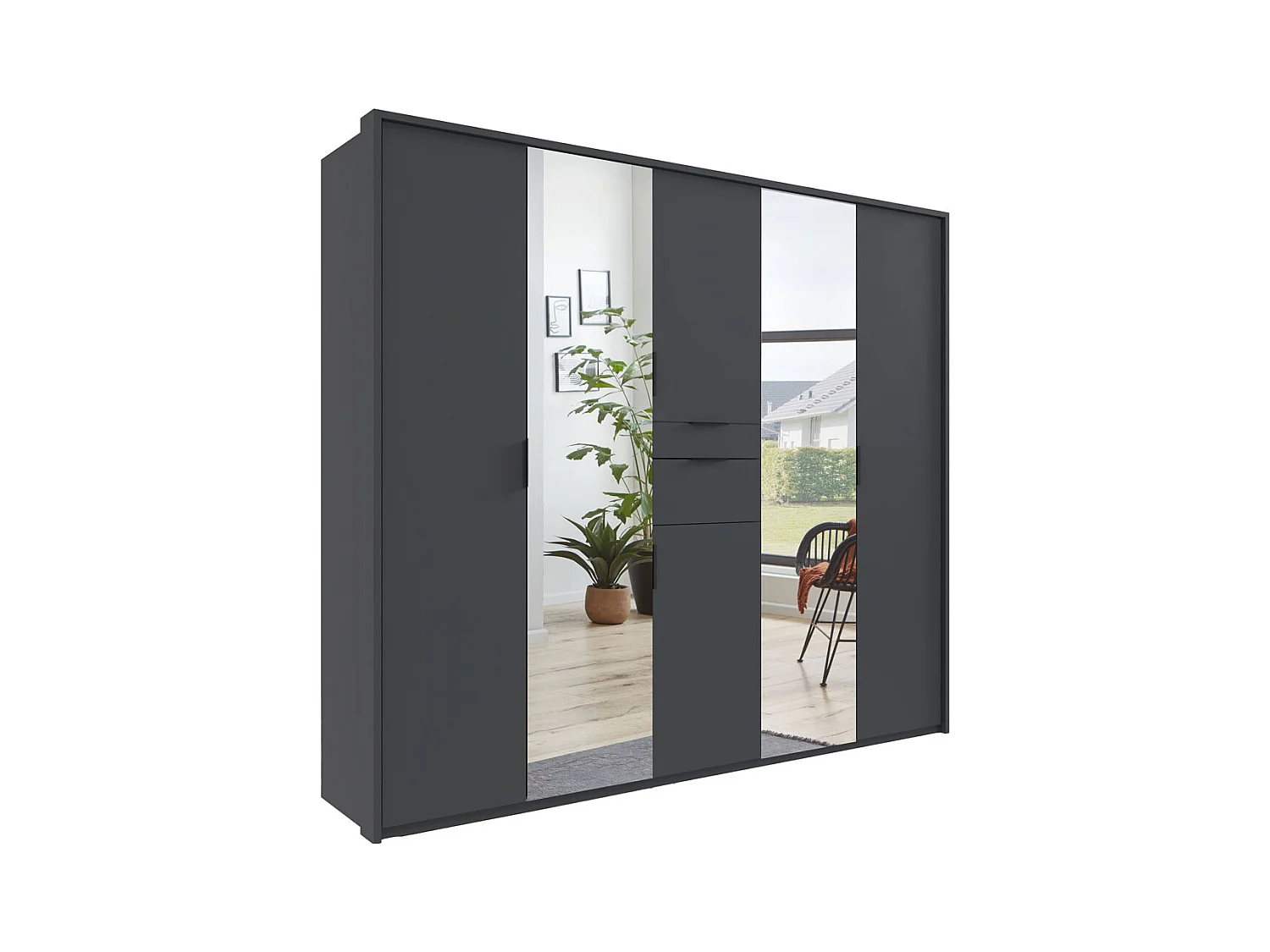 KLEIDERSCHRANK Moldau graphit 225cm / 58 / 208cm
