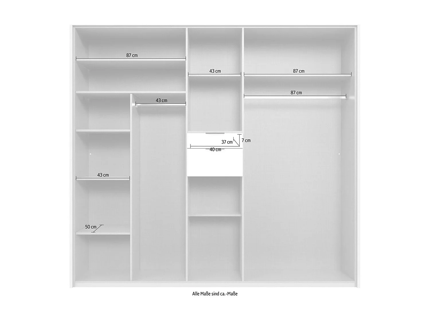 KLEIDERSCHRANK Moldau graphit 225cm / 58 / 208cm
