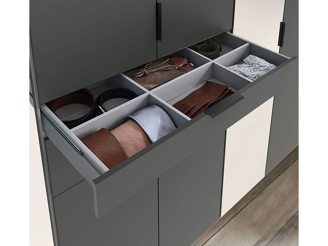 KLEIDERSCHRANK Moldau graphit 225cm / 58 / 208cm