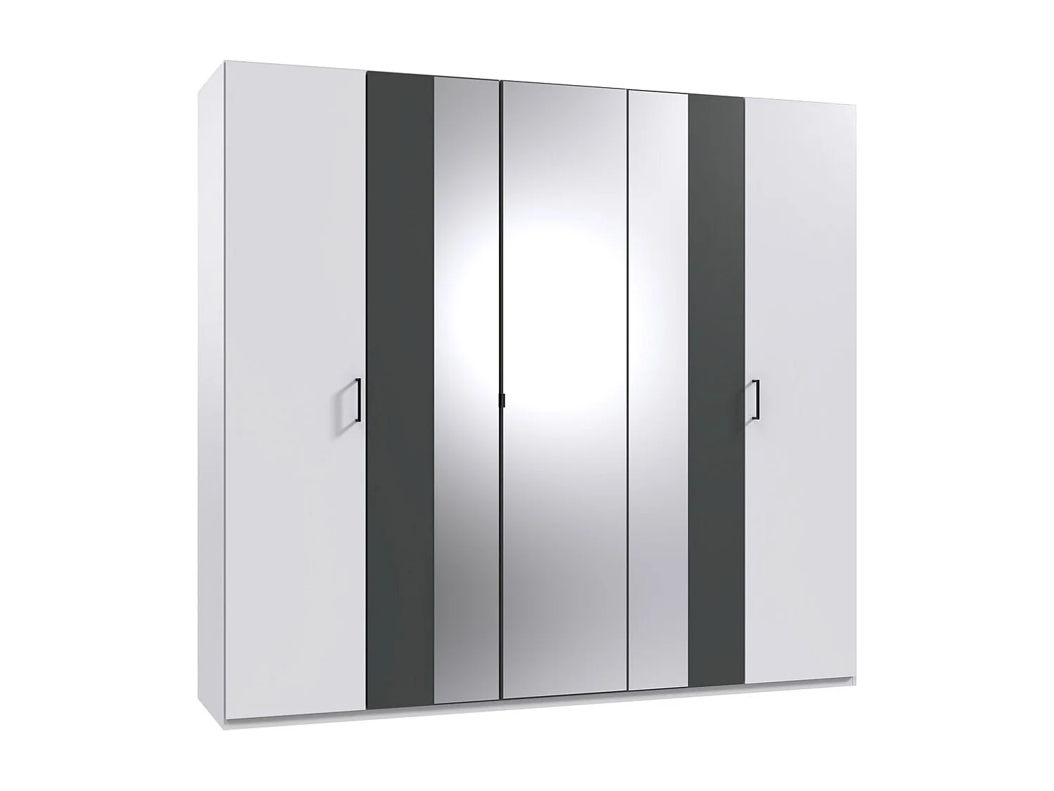 DREHTÜRENSCHRANK Kreta weiß / graphit 225 / 58 / 208cm