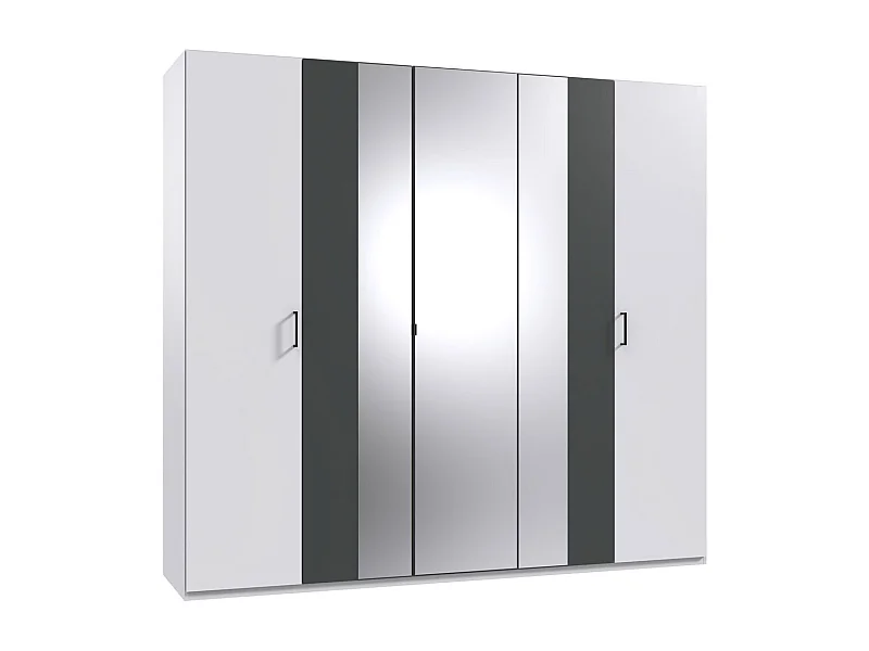 DREHTÜRENSCHRANK Kreta weiß / graphit 225 / 58 / 208cm