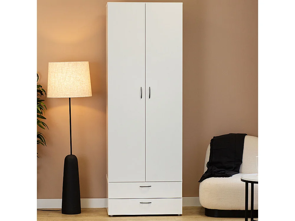 KLEIDERSCHRANK Basic Weiß 74 / 52 / 214 cm