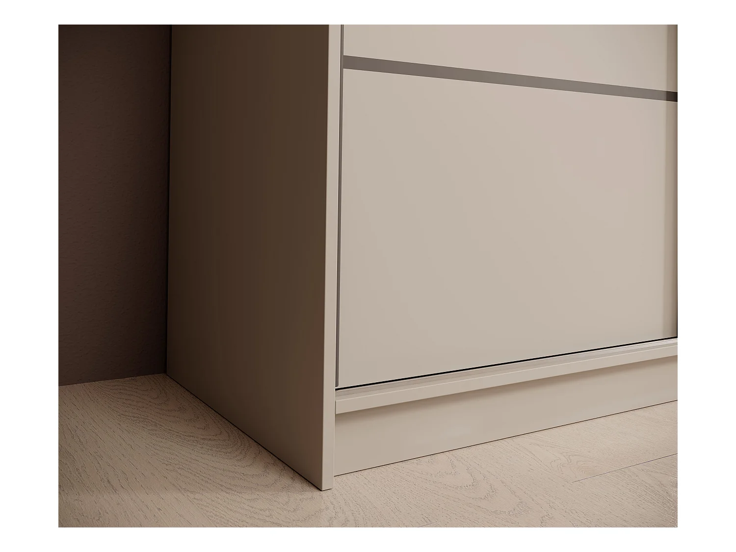 Kleiderschrank Walter (200cm)/Schiebetüren/Spiegel/Beige