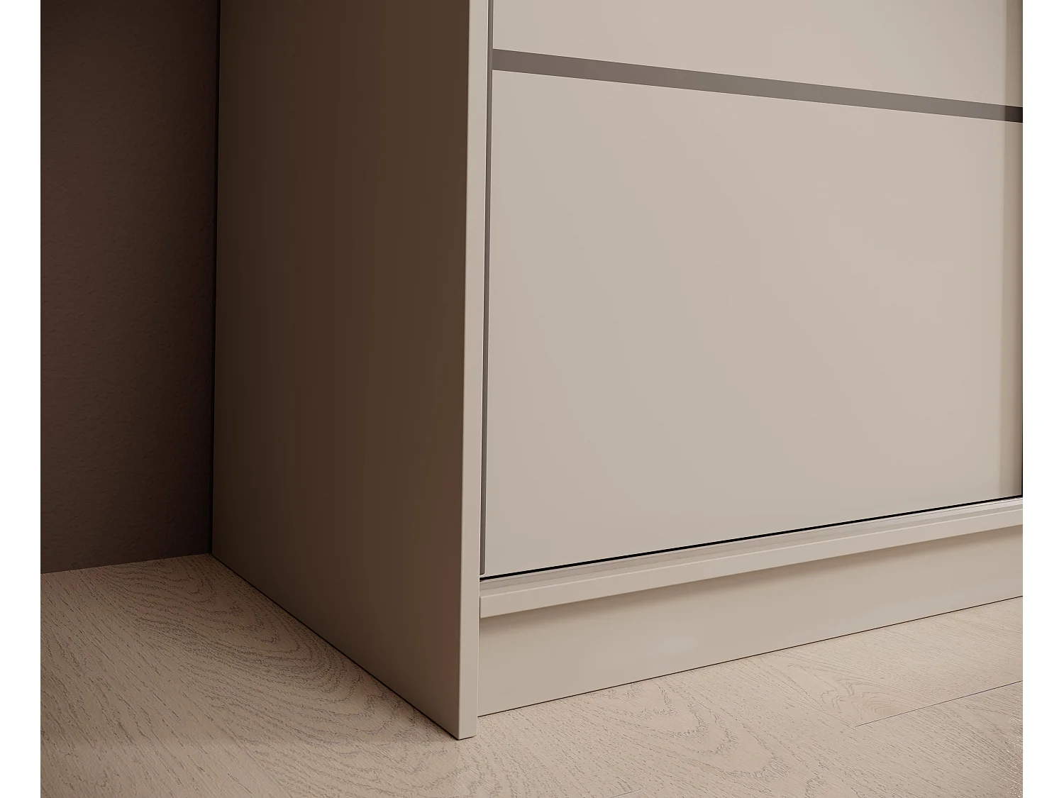 Armoire Walter (200cm)/portes coulissantes/miroir/Beige