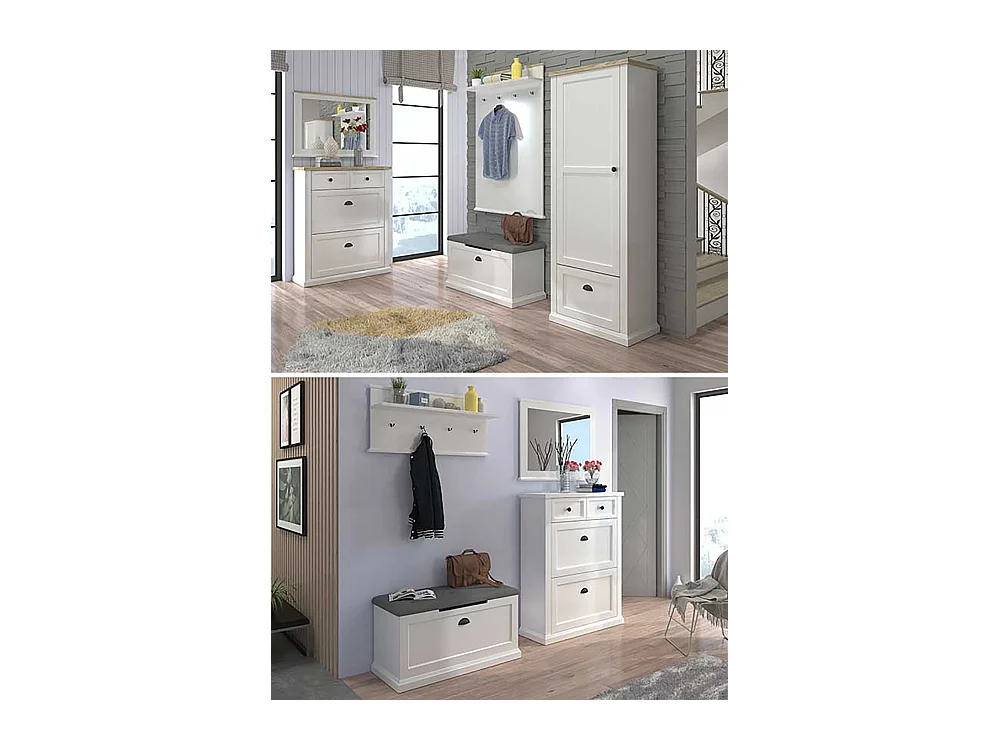 GARDEROBENPANELL Galineo weiß 99 / 22 / 143,5cm