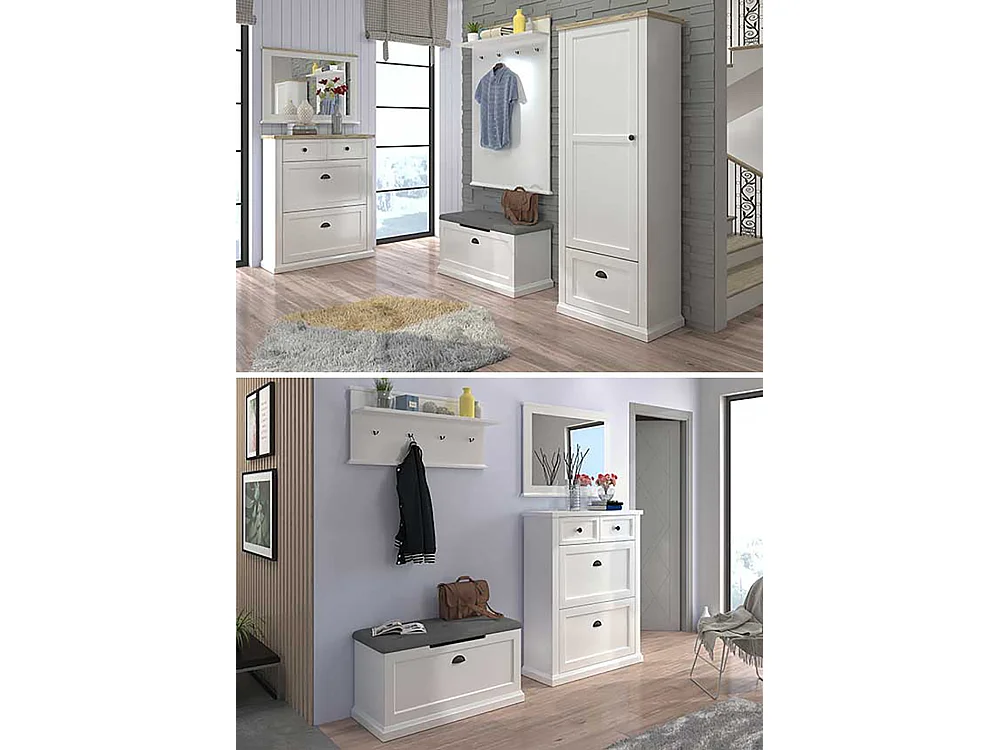 GARDEROBENPANELL Galineo weiß 99 / 22 / 143,5cm