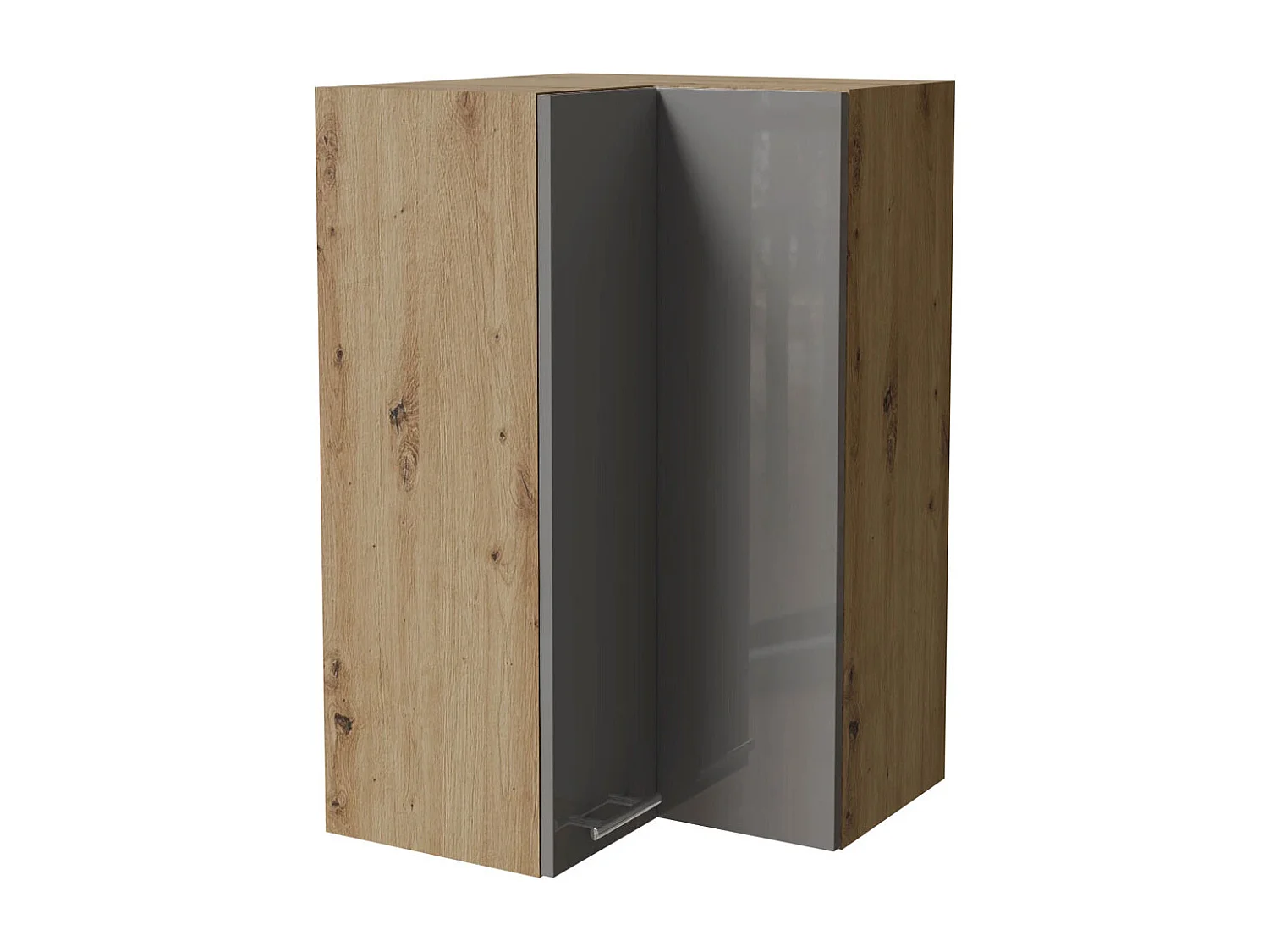 ECKHÄNGESCHRANK Essen W14/60 Grau Hochglanz / Eiche Artisan Matt 60 / 60 / 96cm