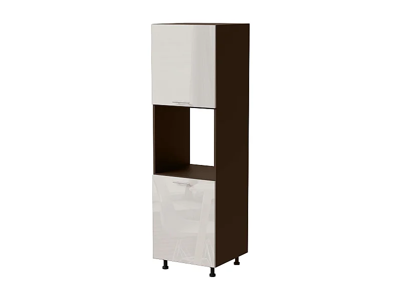 BACKOFENUMBAUSCHRANK Brerra D14/RU/2D RAL 9001 creme Hochglanz / Lava Matt 60 / 59 / 207cm