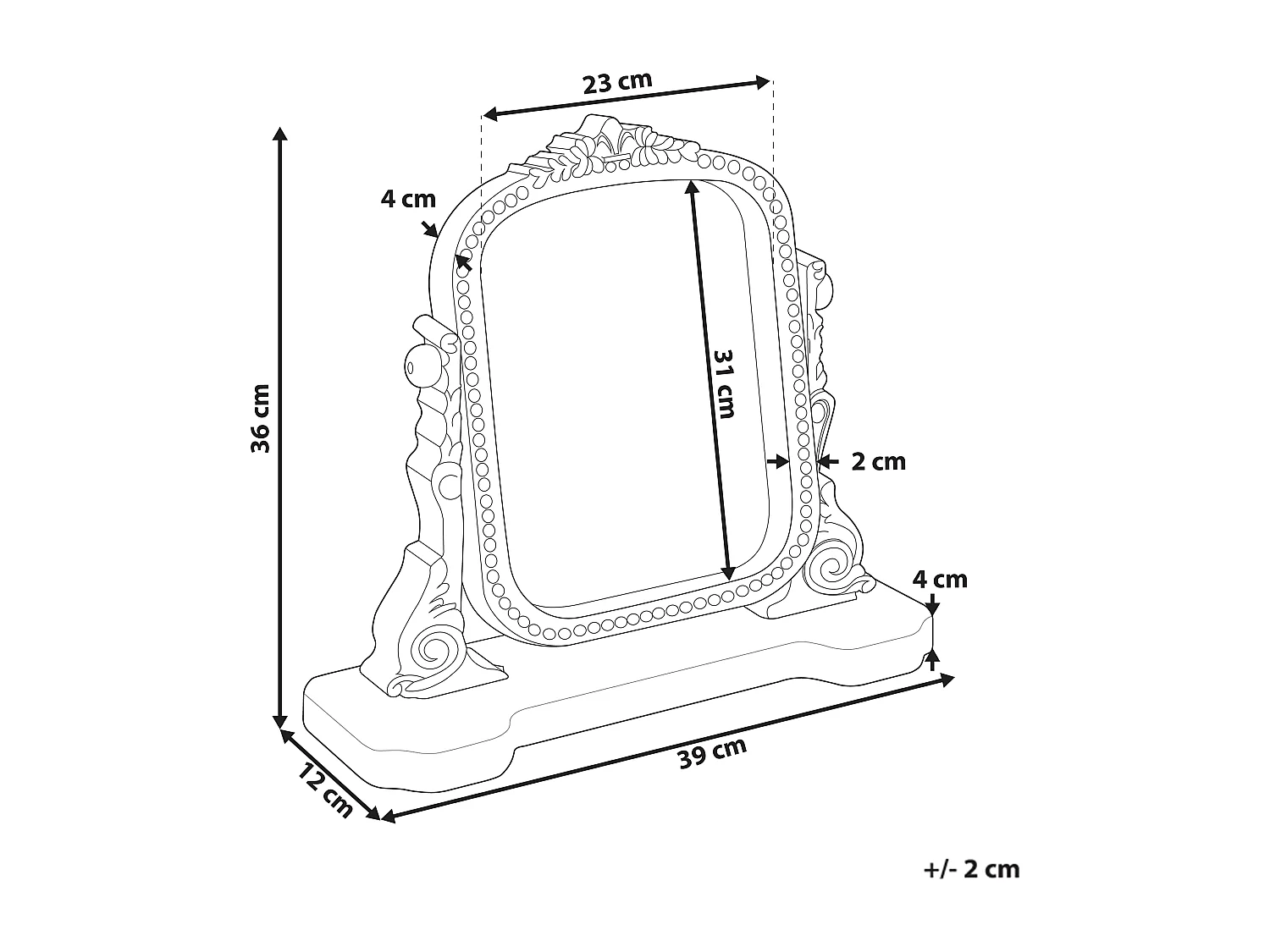 Miroir de table  DISZNA Marron