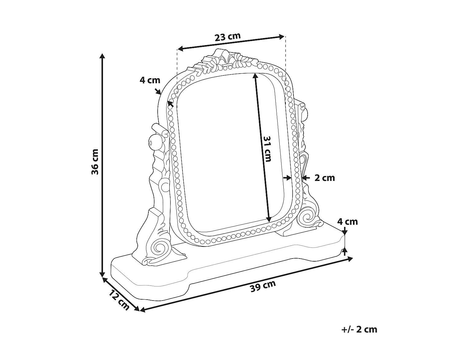 Miroir de table DISZNA Marron