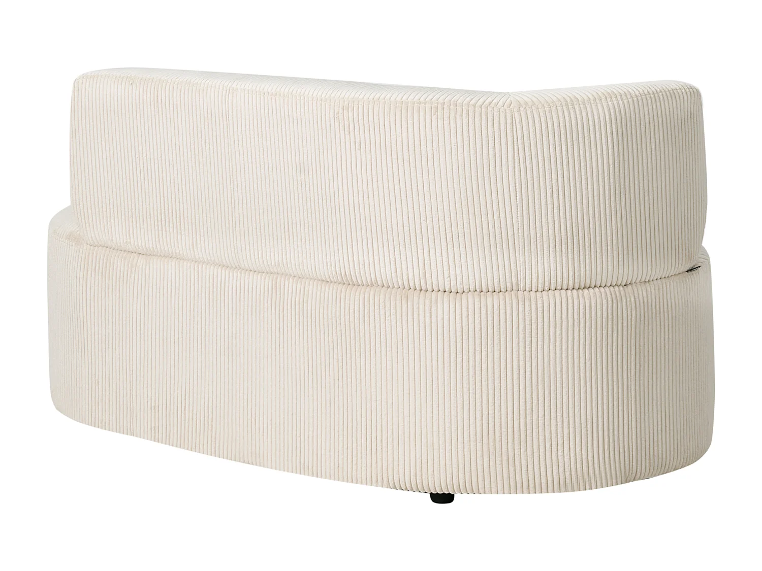 Chaise longue côté gauche VANVEY Velours côtelé Beige clair