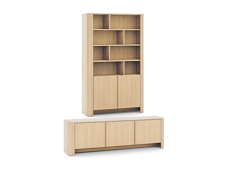 WOHNZIMMER-SET Bari Eiche Vicenza (2er-Set)