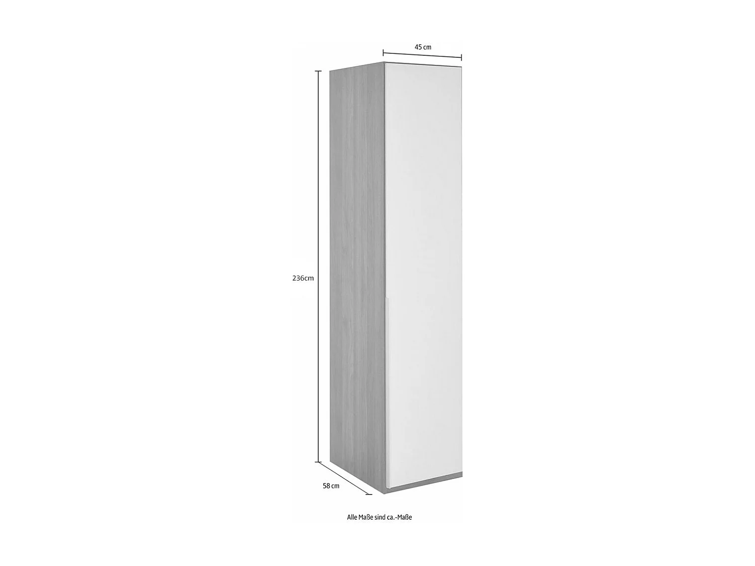 WÄSCHESCHRANK New York weiß 46 / 38 / 236cm
