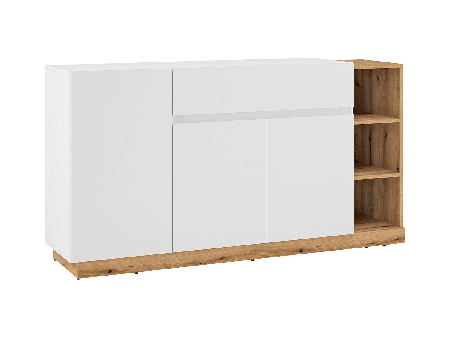 KOMMODE Bristol weiß / Evoke Eiche 163 / 40 / 86cm