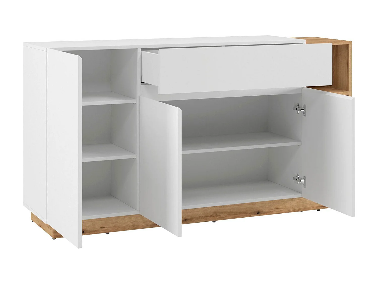 KOMMODE Bristol weiß / Evoke Eiche 163 / 40 / 86cm