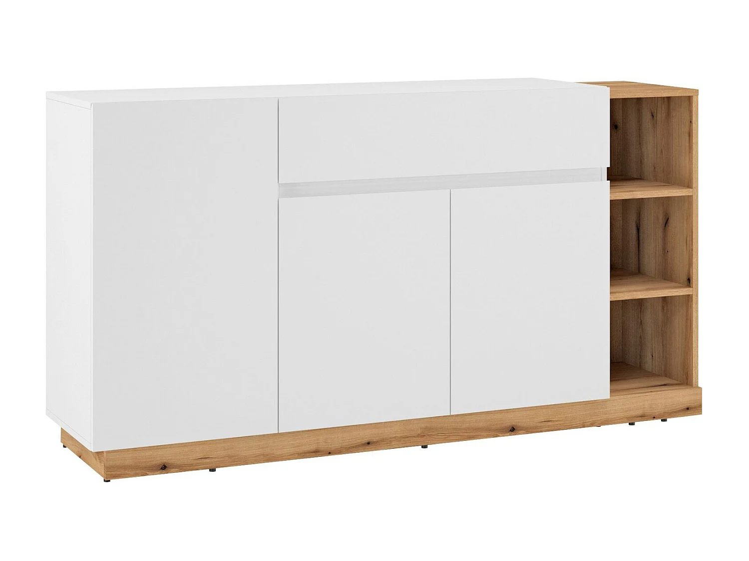 KOMMODE Bristol weiß / Evoke Eiche 163 / 40 / 86cm