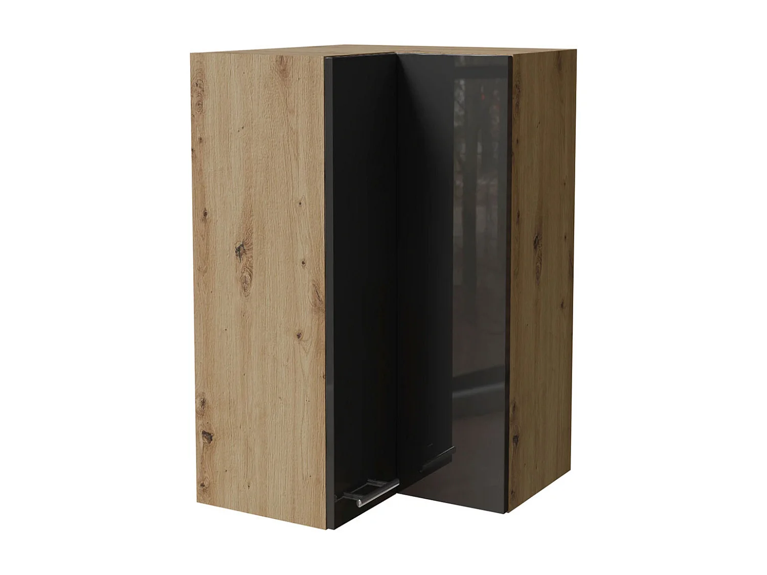 ECKHÄNGESCHRANK Essen W14/60 Graphit Hochglanz / Eiche Artisan Matt 60 / 60 / 96cm
