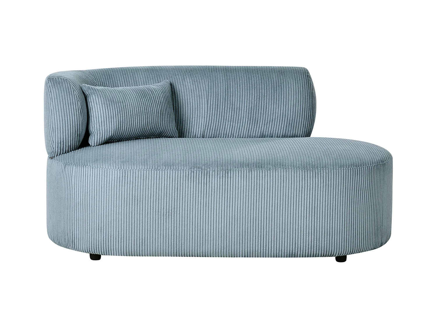 Chaise longue côté droite VANVEY Velours côtelé Bleu