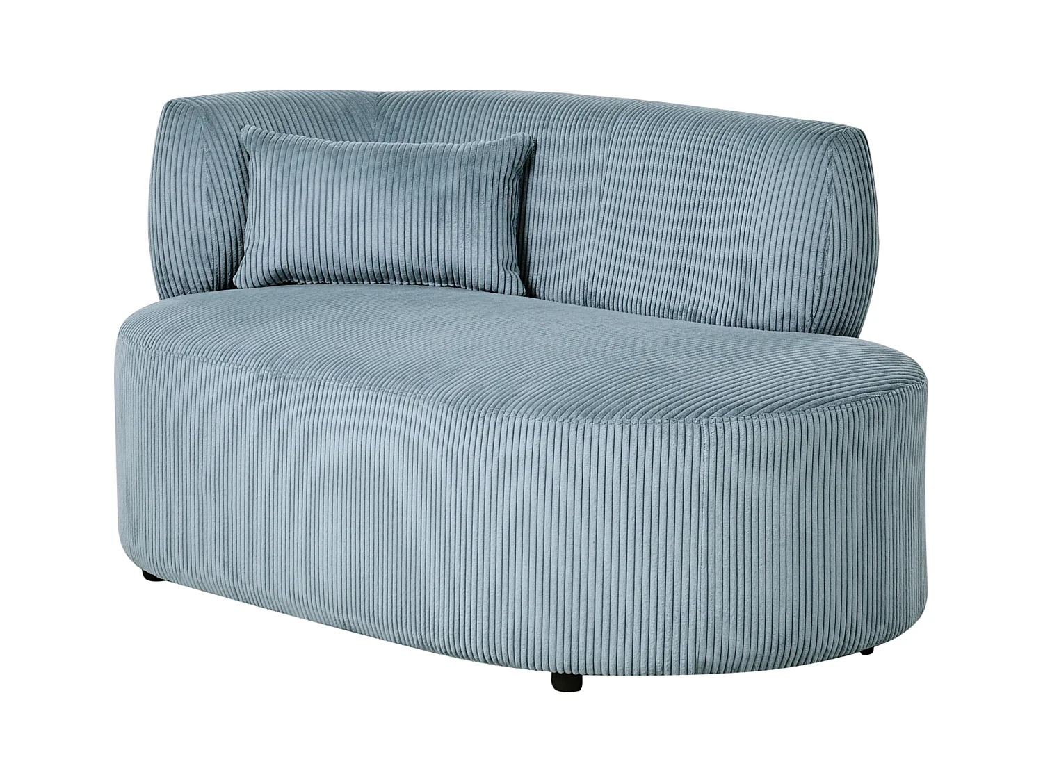 Chaise longue côté droite VANVEY Velours côtelé Bleu