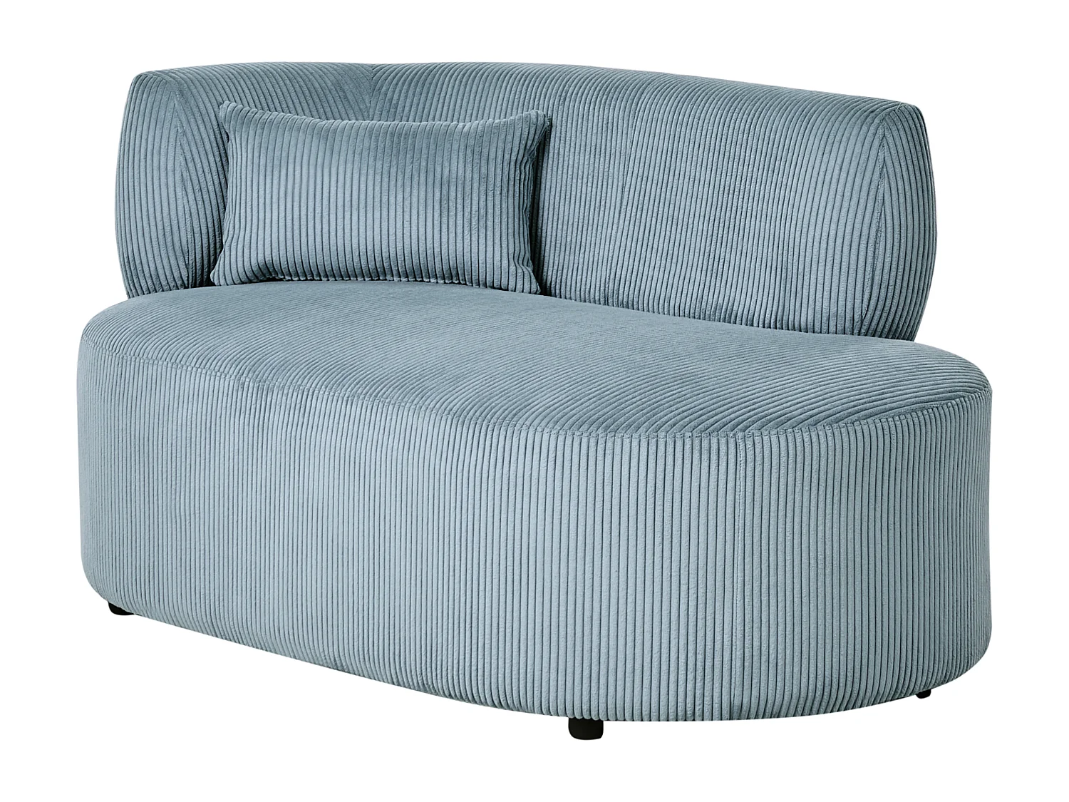 Chaise longue côté gauche VANVEY Velours côtelé Bleu