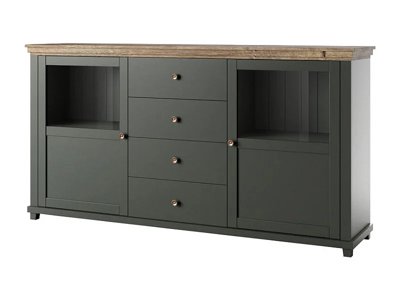 SIDEBOARD Elda Grün / Eiche Lefkas 181 / 42 / 93 cm