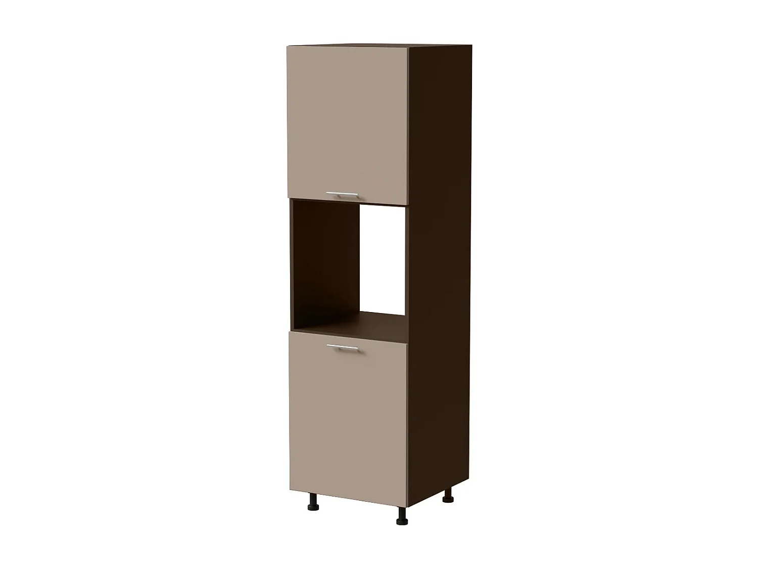 BACKOFENUMBAUSCHRANK Brerra D14/RU/2D RAL 1019 graubeige Matt / Lava Matt 60 / 59 / 207cm