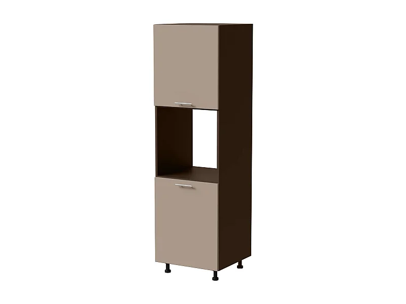 BACKOFENUMBAUSCHRANK Brerra D14/RU/2D RAL 1019 graubeige Matt / Lava Matt 60 / 59 / 207cm