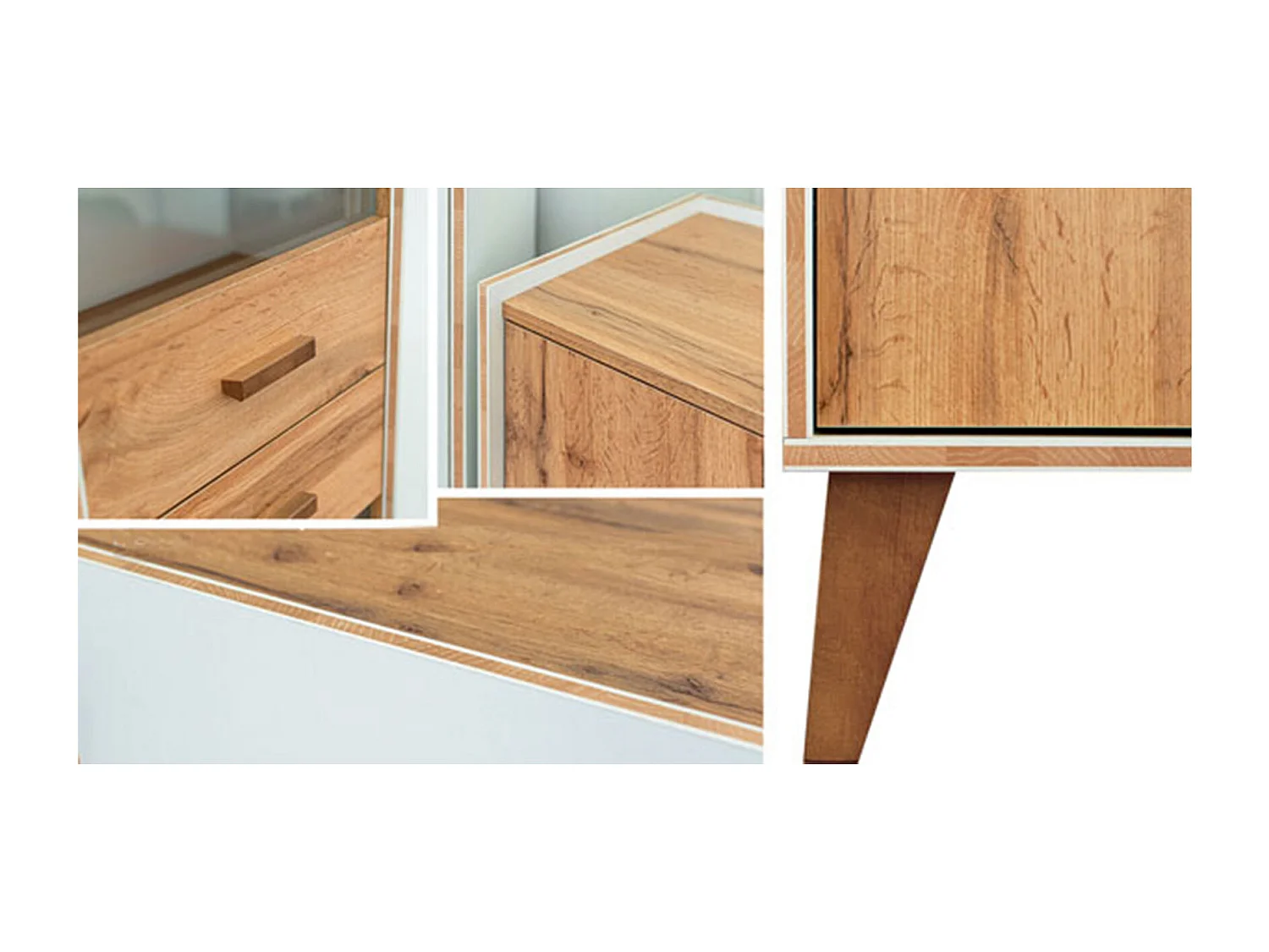 SIDEBOARD Skandi weiß / wotan eiche 174 / 40 / 74cm