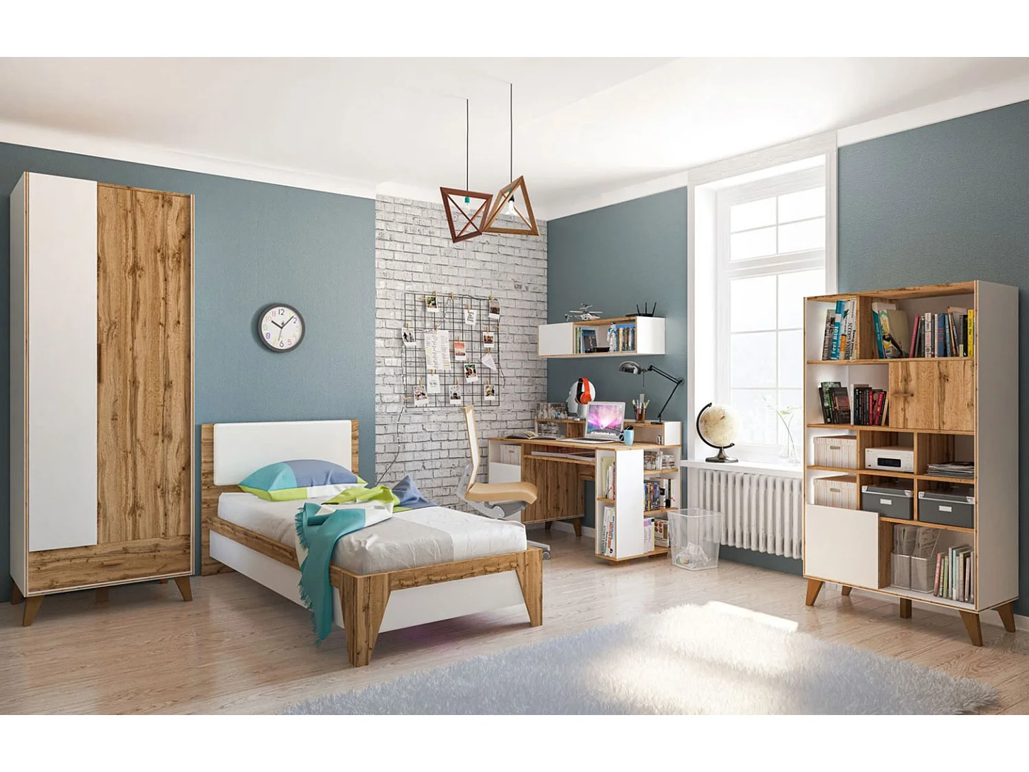 SIDEBOARD Skandi weiß / wotan eiche 174 / 40 / 74cm