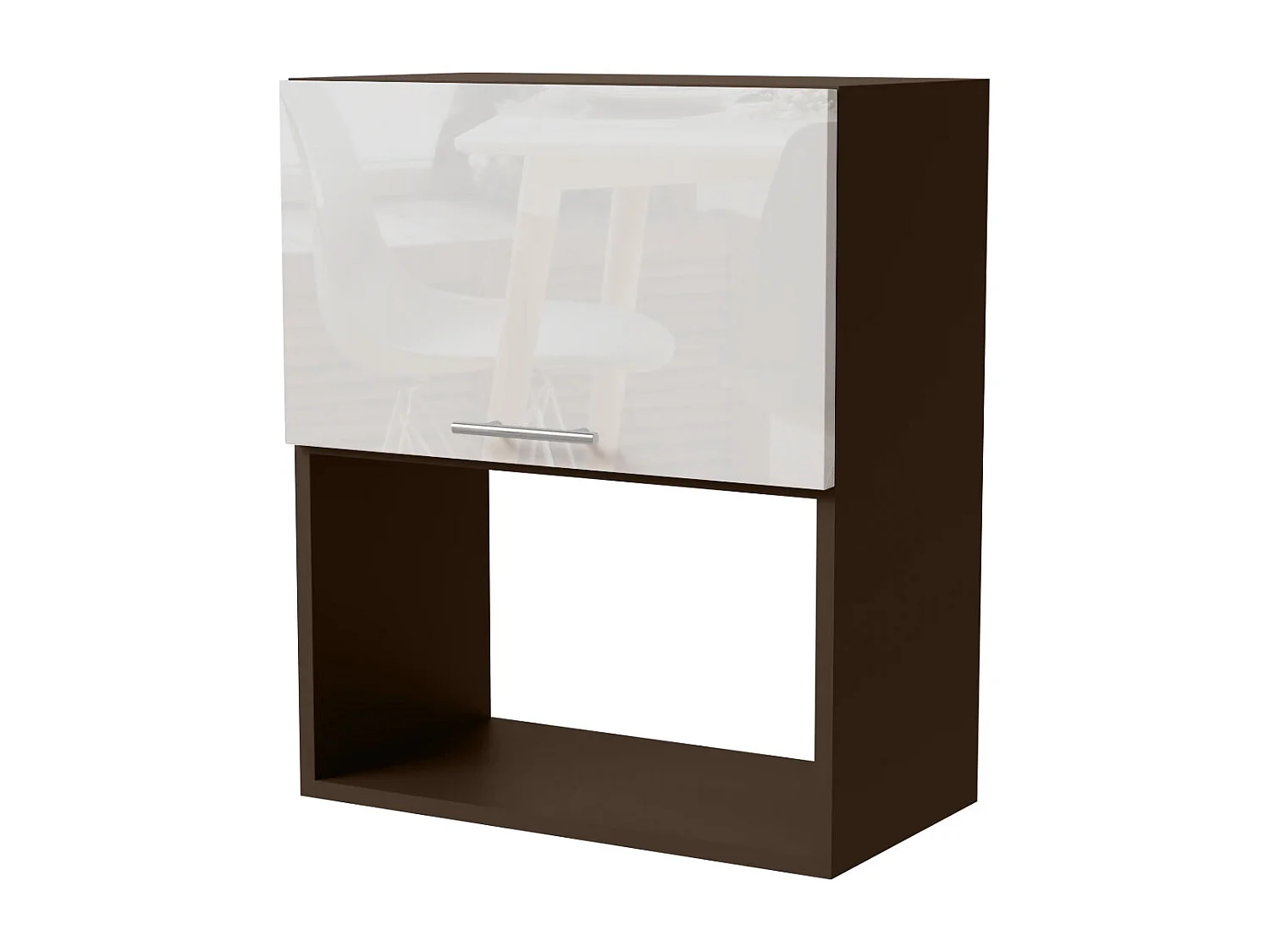 MIKROWELLENUMBAUSCHRANK Essen W2MK/60 Weiß Hochglanz / Lava Matt 60 / 32,5 / 72cm