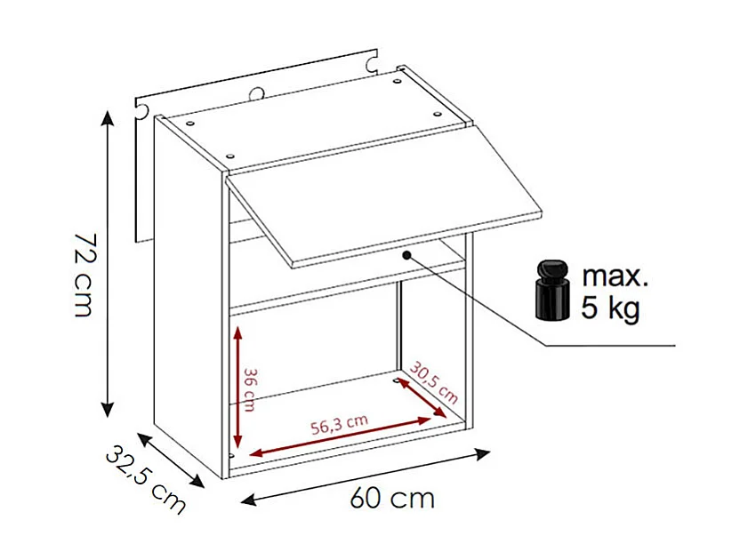MIKROWELLENUMBAUSCHRANK Essen W2MK/60 Graphit Hochglanz / Lava Matt 60 / 32,5 / 72cm