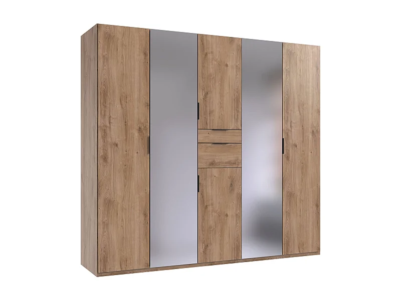 KLEIDERSCHRANK Moldau Plankeneiche 225cm / 58 / 208cm