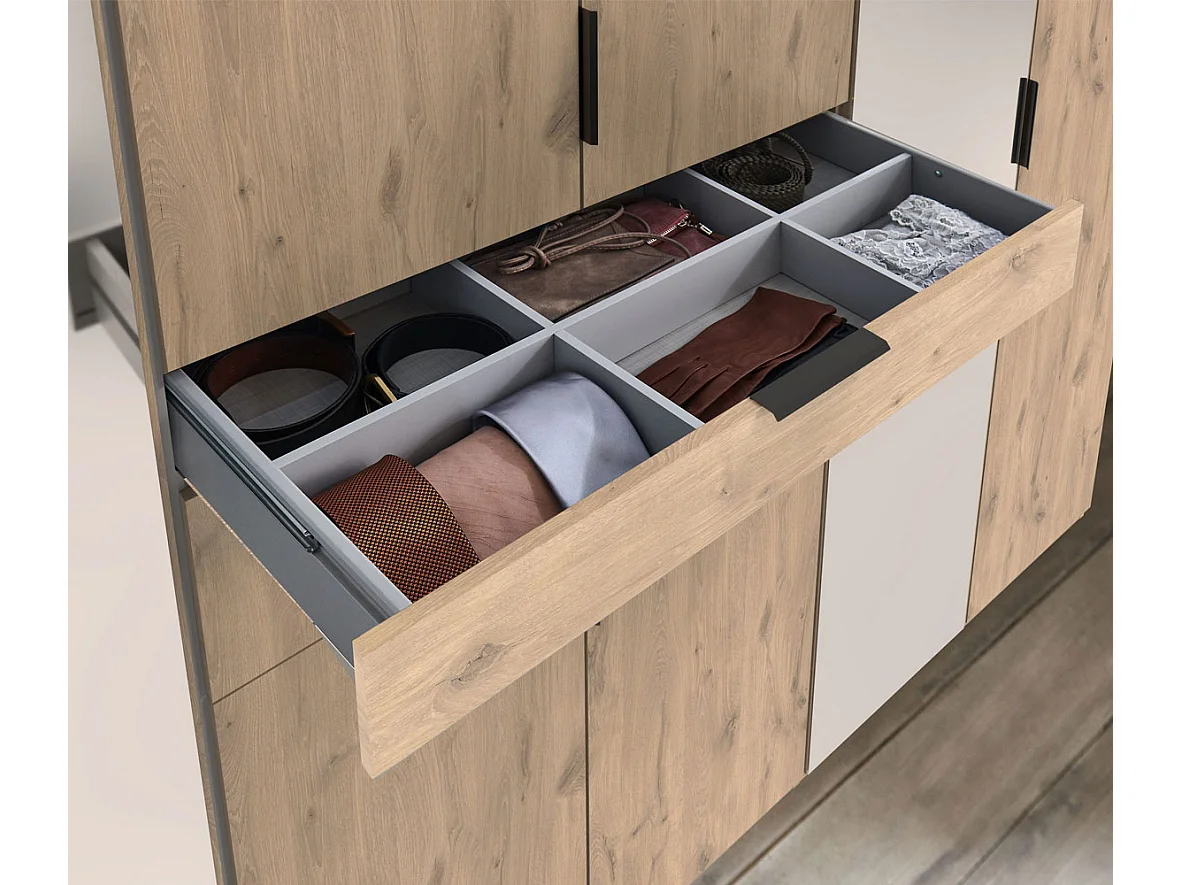 KLEIDERSCHRANK Moldau Plankeneiche 225cm / 58 / 208cm