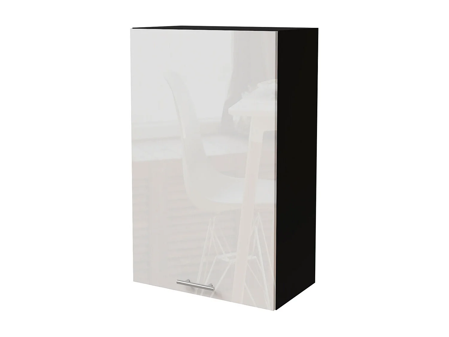 KÜCHENHÄNGESCHRANK Essen W4/60/1 Weiß Hochglanz / Schwarz Matt 60 / 32,5 / 96cm