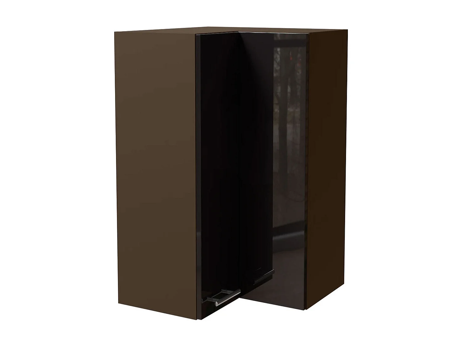 ECKHÄNGESCHRANK Essen W14/60 Schwarz Hochglanz / Lava Matt 60 / 60 / 96cm
