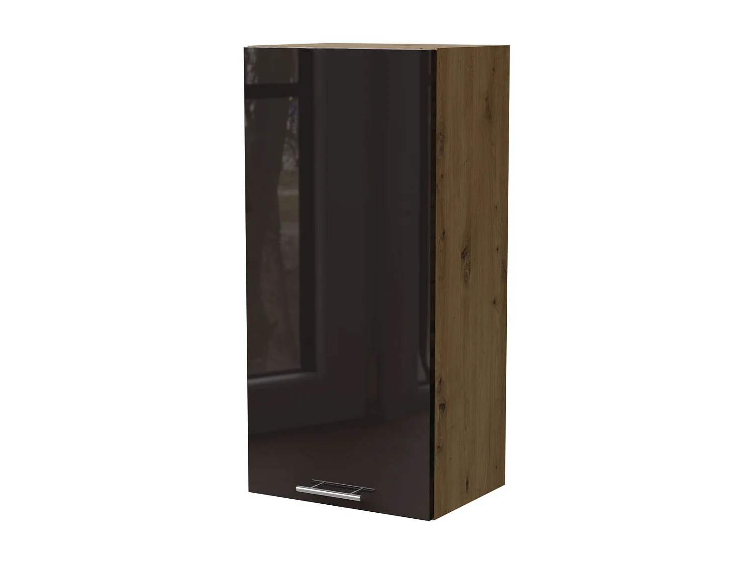 KÜCHENHÄNGESCHRANK Essen W4/45 Schwarz Hochglanz / Eiche Artisan Matt 45 / 32,5 / 96cm