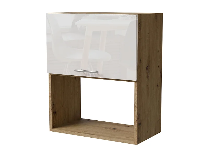 MIKROWELLENUMBAUSCHRANK Essen W2MK/60 Weiß Hochglanz / Eiche Artisan Matt 60 / 32,5 / 72cm